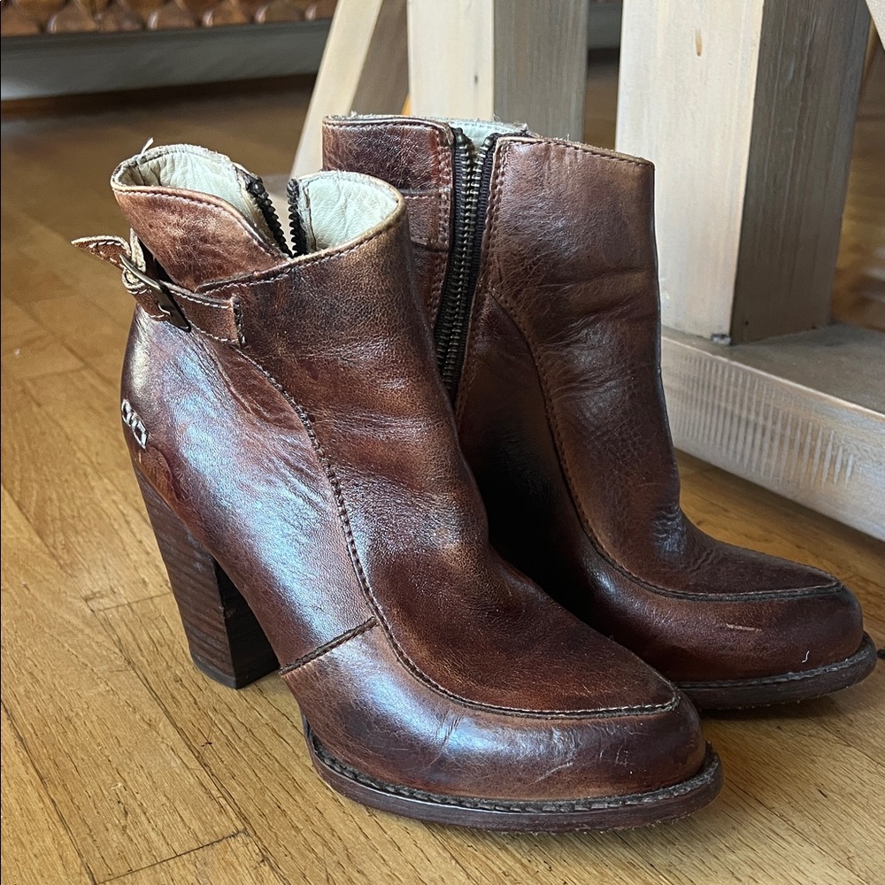 Bed Stu Rich Brown Leather Ankle Booties